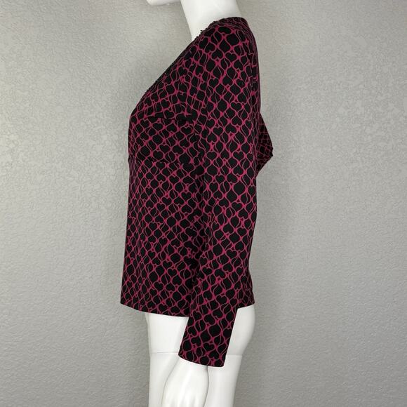 Y2K Babydoll Top Sz Petite S Beaded Whimsygoth Hot Pink Black Fairy Hearts - Picture 4 of 7